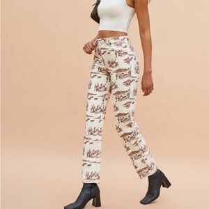 Reformation Sonora High Rise Straight Patterned Jeans